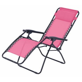 Sillón De Relajación De Jardín - Multi Posiciones Y Cómodo | Ligero Y Fácil De Mover | Rosa | Trendyflair