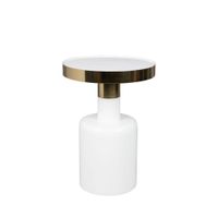 mesa auxiliar de acero esmaltado blanca