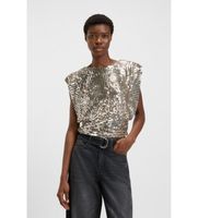boss para mujer 50548318 blusa illana dorado 42 fiesta poliester sin mangas  tirantes