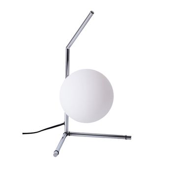 Lámpara de mesa moderna con bola de cristal d15 cm e27, cromada