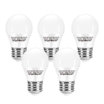 Aigostar - Bombilla LED E27 5W (Equivalente a 35W), Luz Calida 3000K, 400 Lúmenes, CRI> 80, Ahorro de Energía, No Regulable - 5 Unidades