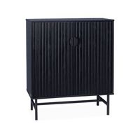 aparador con efecto madera de 2 puertas 835cm negro