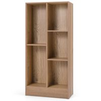 costway estante de libros de 5 cubos organizador de almacenamiento independiente antivuelco para salon dormitorio oficina 50 x 24 x 104 cm