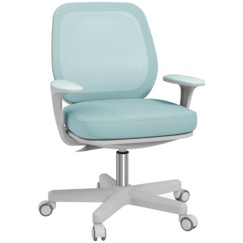 Vinsetto Silla de Oficina Ergonómica con Altura Ajustable y Respaldo Transpirable, 55x48x82,5-94,5 cm, Verde Claro   Aosom España