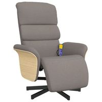 sillon reclinable de masaje con reposapies tela gris taupe cfw483580