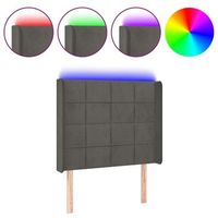 cabecero accesorio para dormir dormitorio mueble led 103 x 16 x 118128 cm tela terciopelo gris oscuro tdl0201179