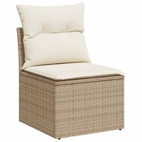 sofa de jardin  sofa de exterior sin reposabrazos con cojines ratan pe beige