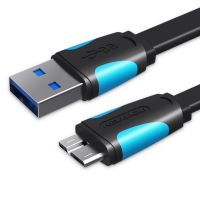 cable usb vention vas-a12-b025 30 a a micro b macho 25cm 5gbps azul y negro