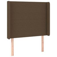 cabecero con orejas de tela marron oscuro 103x16x118128 cm vidaxl