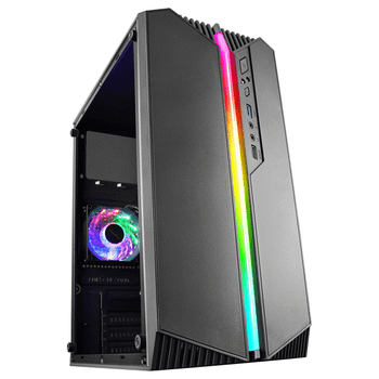 MARS GAMING MC-S1 Negro Caja PC Compacta Gaming Micro-ATX Iluminación ARGB 12 Modos Ventilador FRGB Ventana Lateral Completa RGB Negro