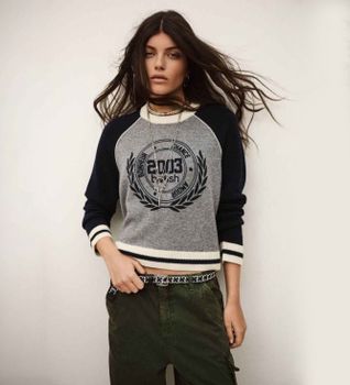 BA&SH para mujer. 1E26COLL Suéter deportivo de cachemira Collette gris (34), Casual