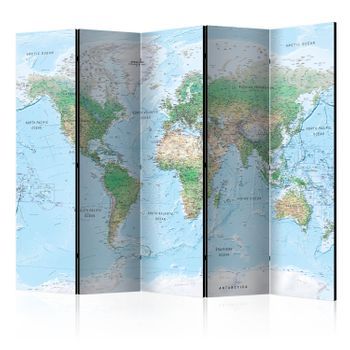 Biombo - World Map (225x172 Cm)