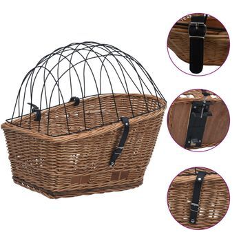 Cesta Trasera De Bicicleta Con Tapa Sauce Natural 55x31x36 Cm Vidaxl