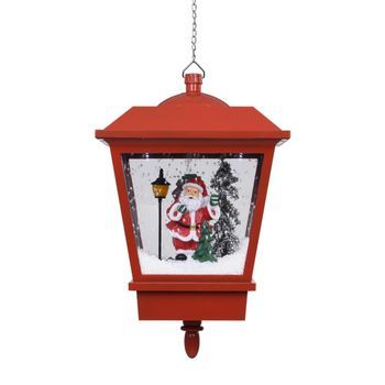 Lámpara Colgante Con Papá Noel Bomba De Nieve Y Luz Led Rojo