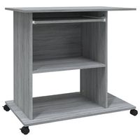 escritorio de madera contrachapada gris sonoma 80x50x75 cm vidaxl