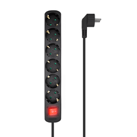 aisens - base multiple 6 tomas con interruptor con cable 3x15mm2 neg