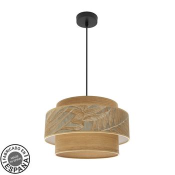 Lampara 40 Cm Modelo Samoa Con Doble Pantalla Marron