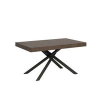 mesa extensible 90x160420 cm karida nogal patas antracita
