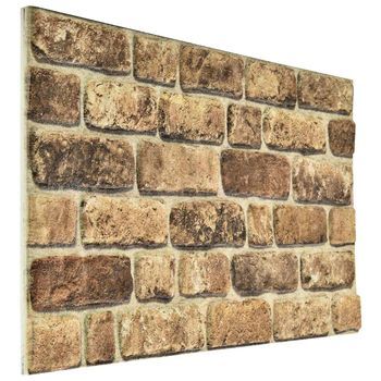 Paneles De Pared 10 Uds. 100 X 50 Cm Arena Oscura Espuma Eps Vidaxl