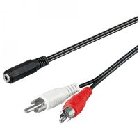 goobay cable de audio 2xrca a jack 35mm machohembra 25cm negro