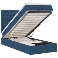 cama otomana con colchon azul 90x200 cm tela vidaxl