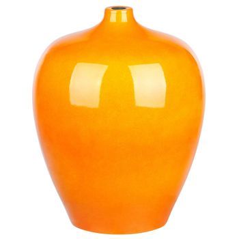 Florero De Terracota Naranja 37 Cm Forma Redonda Sala De Estar Dormitorio Terrasa