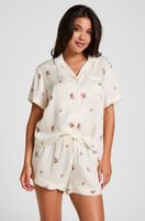 hunkemoller pantalones cortos de pijama satin blanco