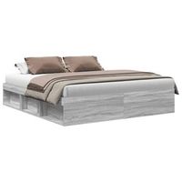 cama matrimonial  cama para adultos  estructura de cama sonoma gris 200x200 cm