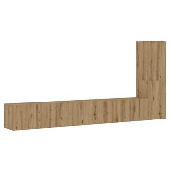 Muebles De Tv | Muebles De Salón De Pared 3 Uds Madera Ingeniería Roble Artesanal Cfw40597