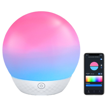 Aigostar Mesh - Lámpara de Mesa Inteligente Bluetooth Mesh, Control de Capas de Color Lampara Inteligente, Luz de Noche LED Táctil Regulable RGB+CCT, Compatibles con Alexa para dormitorio salón