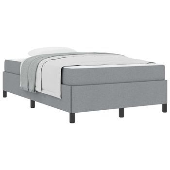 Cama Matrimonial | Cama Para Adulto | Cama Tipo Box Spring Gris Claro 120 X 190 Cm Tela