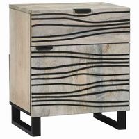 mesa de noche - mueble para dormitorio - madera de ingenieria - blanco 50x33x60cm