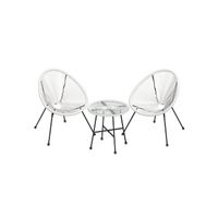 conjunto de muebles de jardin silla acapulco asientos de exterior blanco