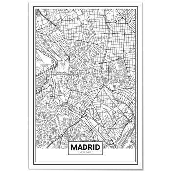 Panorama Cuadro De Aluminio Mapa De Madrid 70x100 Cm