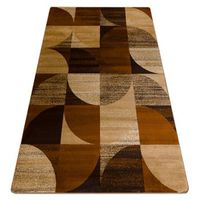 alfombra royal h387 geometricos - marron  mostaza beige 150x230 cm