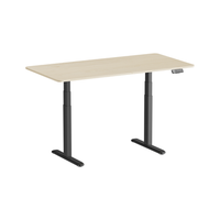 escritorio motorizado sentado de pie 150 x 75 cm tablero madera naturalbase negra