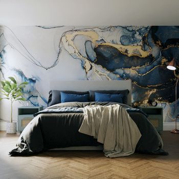 Papel pintado panorámico mármol azul 280 x 300cm