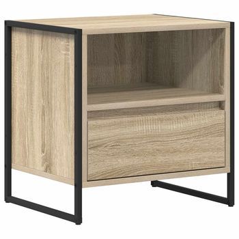 Mesa De Noche Sonoma 50 X 39,5 X 50 Cm Madera De Ingeniería Vidaxl