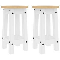 taburetes altos de cocina 2 uds madera maciza de pino blanco vidaxl