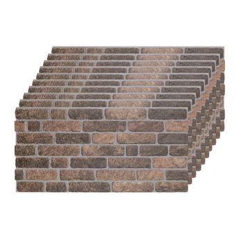Set De 10 Paneles Decorativos Efecto Ladrillo Industrial 100x50cm