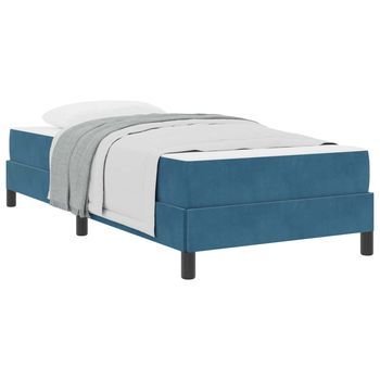 Cama Tapizada 223x100x45 Cm Madera - Azul
