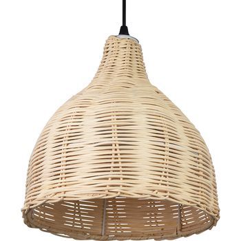 Lámpara De Techo De  Bambú - Lámpara Colgante Diseño Boho Bali -baro Madera Natural