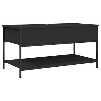 Mesa De Café - Mesa De Centro Madera De Ingeniería Y Metal Negro 100x50x50 Cm