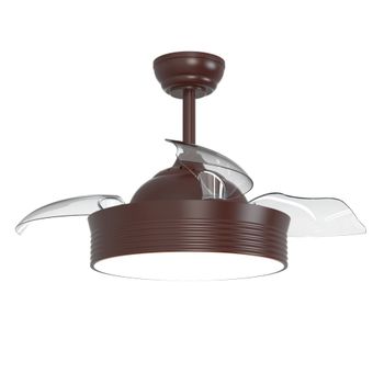 Ventilador de techo retráctil con luz marrón oscuro