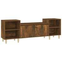 mueble para tv madera contrachapada roble ahumado 160x35x55 cm vidaxl