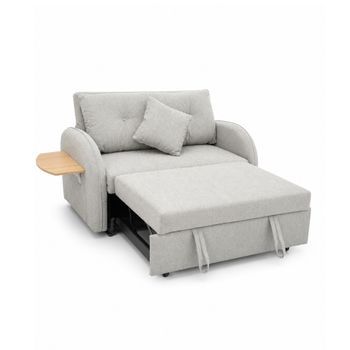 Sofá Cama Thor De 2 Plazas Con Respaldo Con Dos Puntos De Inclinación En Tela Super Soft En Color Gris 88x143x95-220 Cm