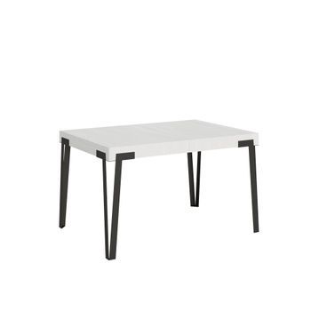 Mesa Extensible 90x140/244 Cm Rio Fresno Blanco Estructura Antracita