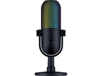 Micrófono - Razer Seiren V3 Chroma, USB, Iluminación reactiva para juegos y streaming con tecnología Chroma RGB, Negro