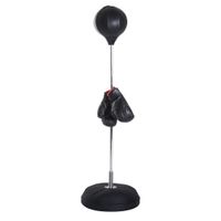 homcom saco de boxeo de pie bola de boxeo de pie ajustable en altura cm con guantes bomba y base para adolescentes y principiantes color negro