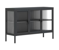 vidaxl aparador de vidrio y acero negro 105x35x70 cm